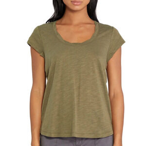 Social Standard By Sanctuary Women's Amber Scoop Neck Green Tee XS